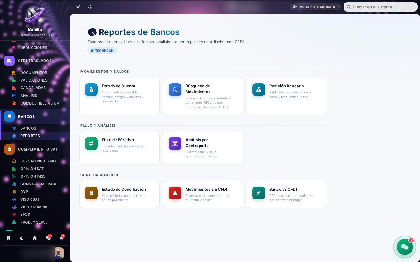 Bancos y Conciliación en iAudita