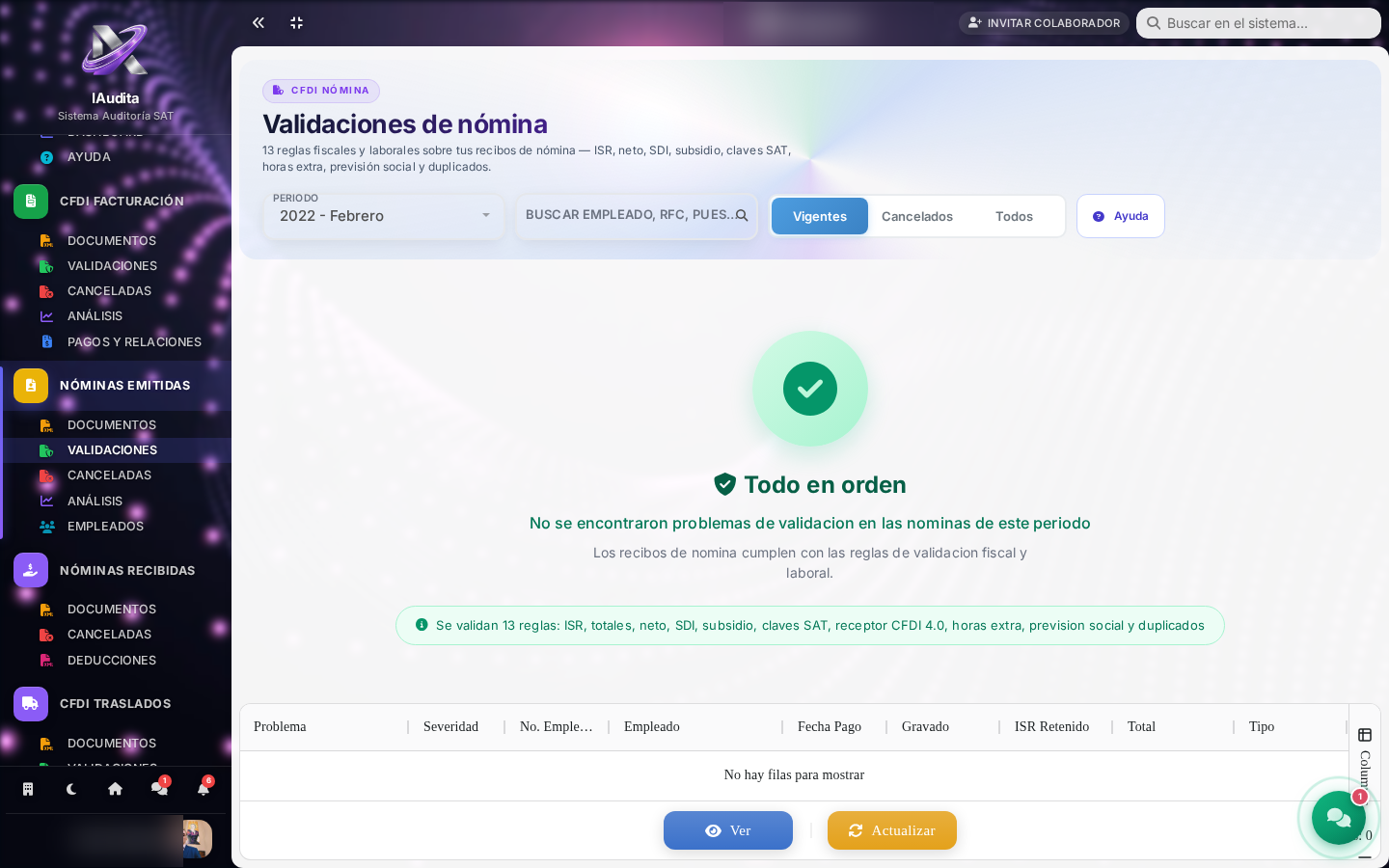 Validación de Nómina en iAudita